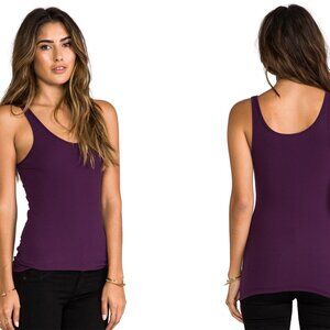 NWT James Perse Daily Sz 1 S Basic BalletCore Boho Soft Ribbed Tank Purple Plum